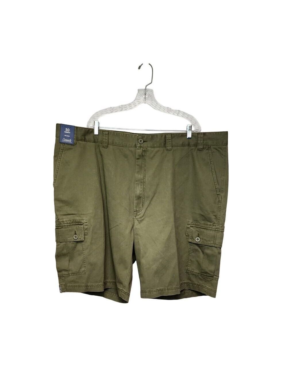 Roundtree Casual Big Man Cargo 10"  Short Olive Green Size 50W